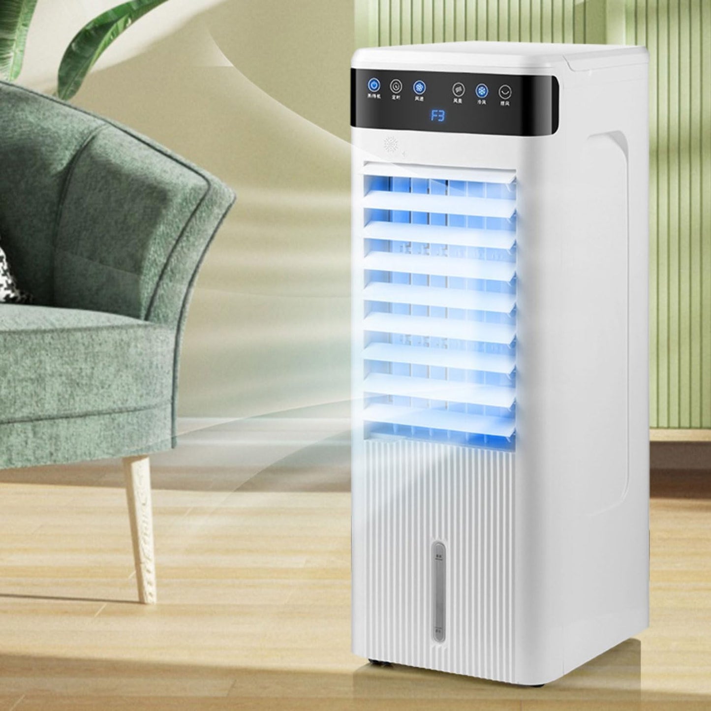GENERIC Refroidisseur Par évaporation Portable Avec 3 Modes, 3 Vitesses Et Minuterie De 12 Heures Pour Chambre, Bureau Et Camping – Pas Besoin De Tuyau, Plus Grand Réservoir Pour Un Refroidissement Efficace