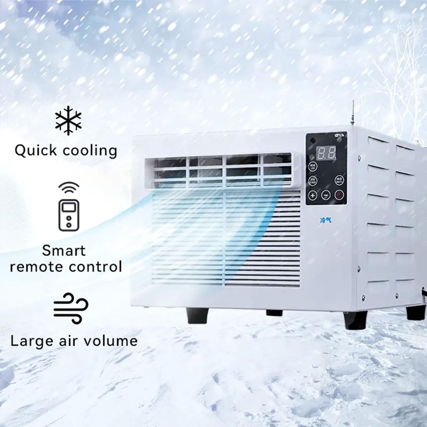  Mini Climatiseur, Refroidisseur D'air Portable 1880BTU Sans Unité Externe, Déshumidificateur Intérieur/extérieur, Avec Application Et Télécommande, Pour Camping-Car, Appartement, Tente