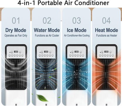 GENERIC Réservoir De Refroidisseur D'évaporation Portable 3L, Télécommande, Oscillation De 120°, 4 Modes, Minuterie, Silencieux Pour Le Bureau Et La Maison