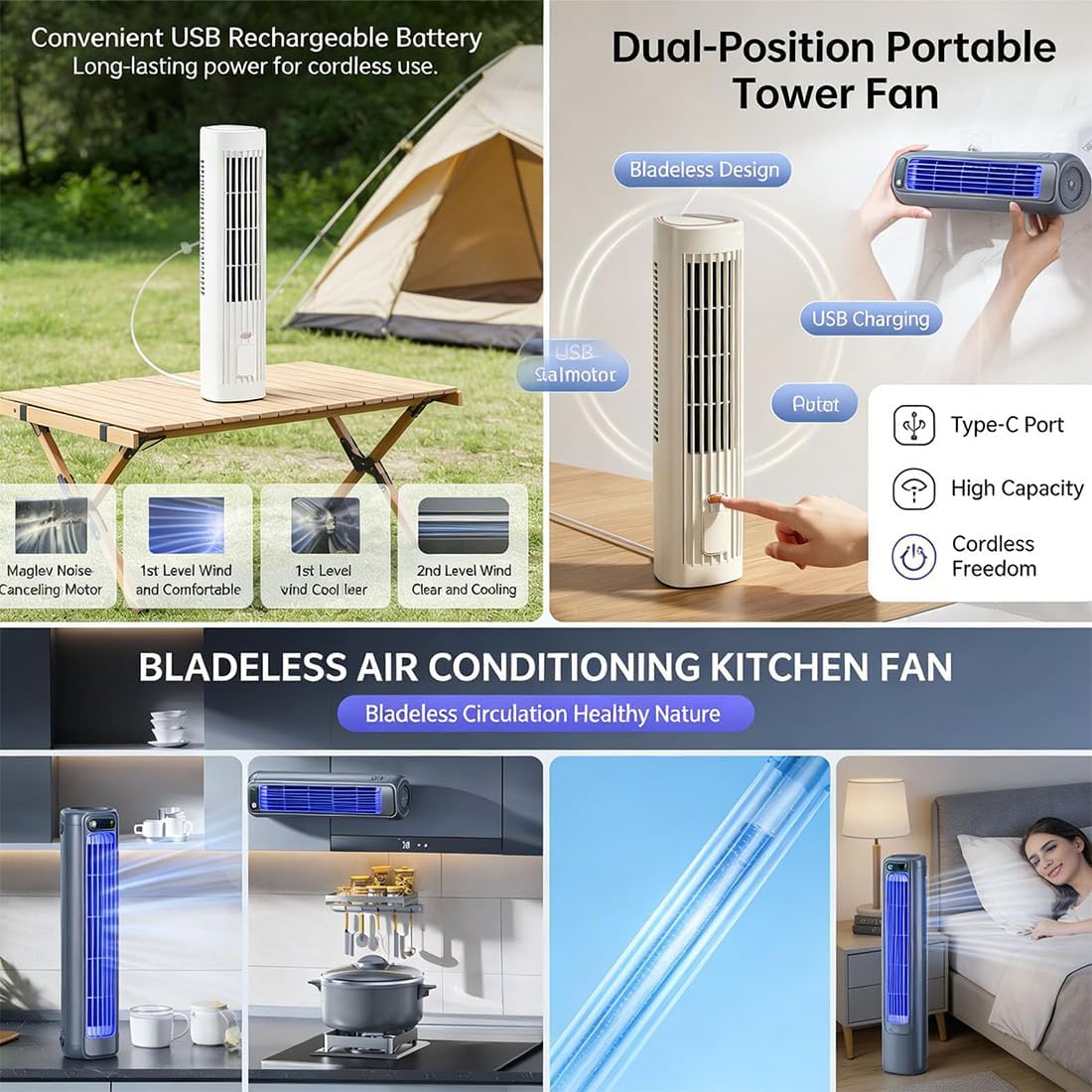  Jiuberry Cooling Ace, Climatiseur Portable Jiuberry, Climatiseur Portable Silencieux Cooling Ace À 3 Vitesses, Fixation Murale, Gain De Place, Pour Chambre, Bureau Et Usage Intérieur (#B)