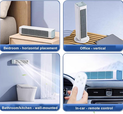 GENERIC Refroidisseur D'air Portable Avec Kit De Fenêtre, Télécommande, 3 Vitesses Pour Les Chambres Bureaux Grandes Pièces Efficace Refroidissement Lame Sans Blade Design