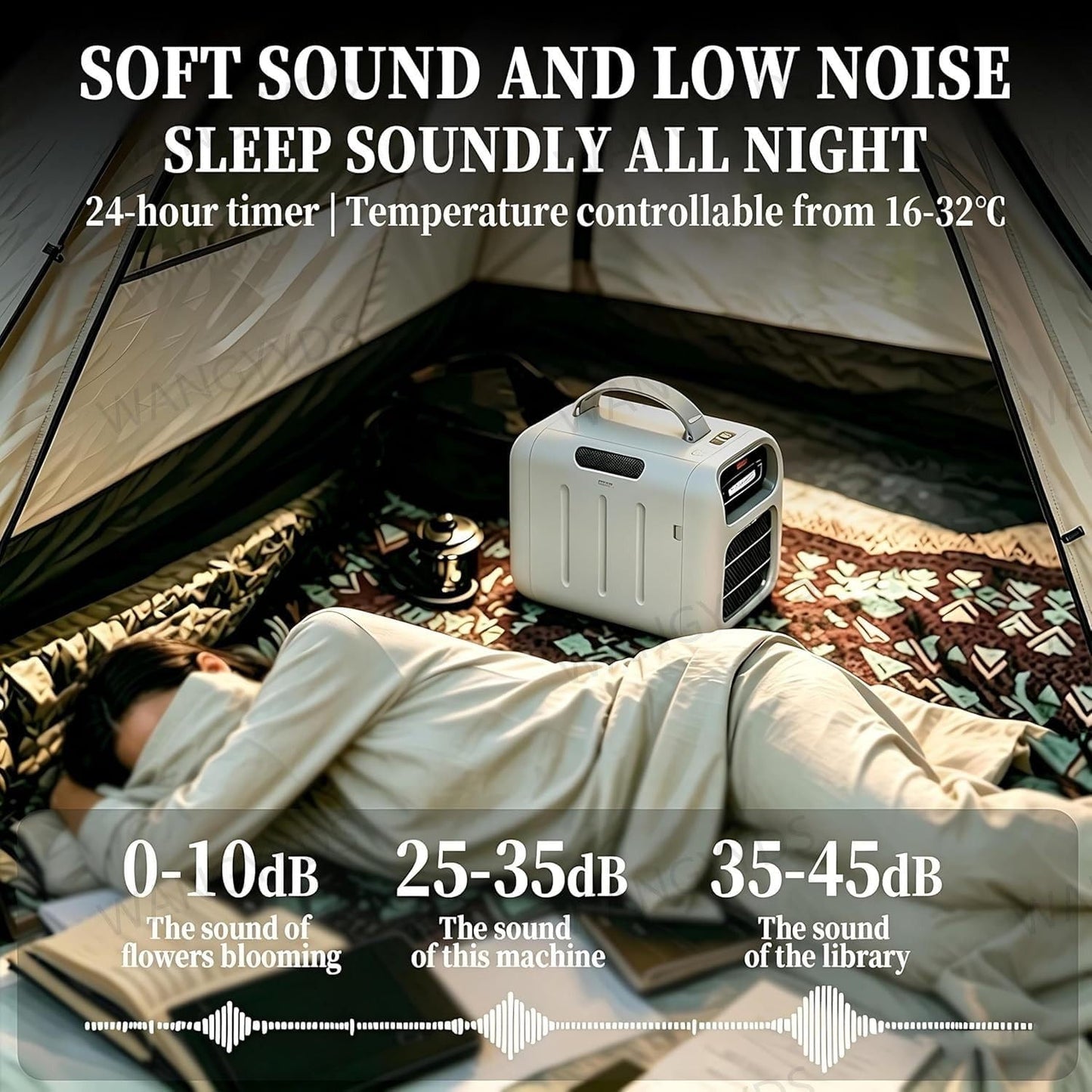  Climatiseur Mobile 4700 BTU, 3 En 1 Climatisation Avec Déshumidificateur Chauffage Et Mode Sommeil, Clim Mobile Silencieuse, Kit Fenêtre Fourni, Télécommande, Minuterie 24H