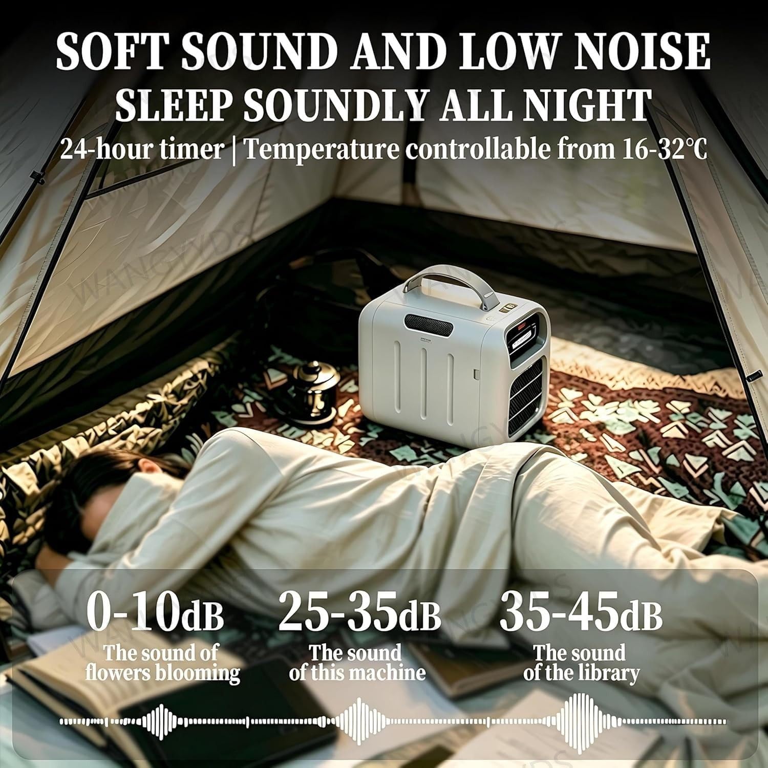  Climatiseur Mobile 4700 BTU, 3 En 1 Climatisation Avec Déshumidificateur Chauffage Et Mode Sommeil, Clim Mobile Silencieuse, Kit Fenêtre Fourni, Télécommande, Minuterie 24H