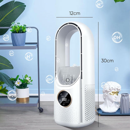  Kouamor Ventilateur Sur Pied USB 30 Cm Sans Pales, 6 Vitesses, Refroidisseur D'air Portable Pour Bureau, Chambre à Coucher