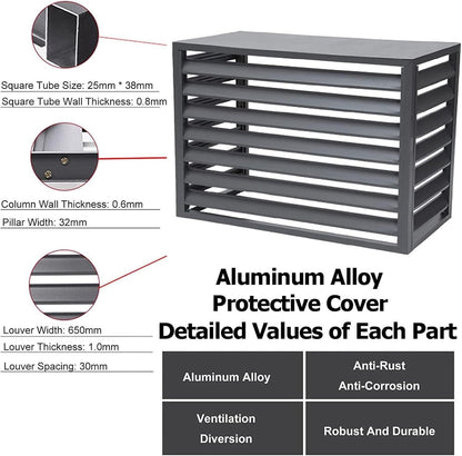  Grille Décorative En Aluminium Pour Climatiseur Et Pompe à Chaleur, Protection De Confidentialité Pour Climatiseur Extérieur, Autoportante