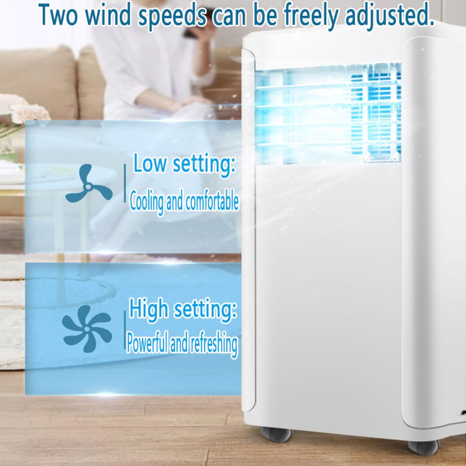  Climatiseur Portable Avec Ventilateur Et Déshumidificateur, Fonctionnement Silencieux Pour Les Chambres Jusqu'à 450 Pieds Carrés, Kit D'installation De Fenêtre Complet Pour Le Refroidissement à Domici