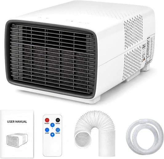  Climatiseur De Tente 2700 BTU 280W Compresseur DC 45 DB CE | 3 Modes Refroidissement, Déshumidification Et Ventilation, Panneau, Télécommande, Timer 1-12 H, Pour Camping-car Et Van