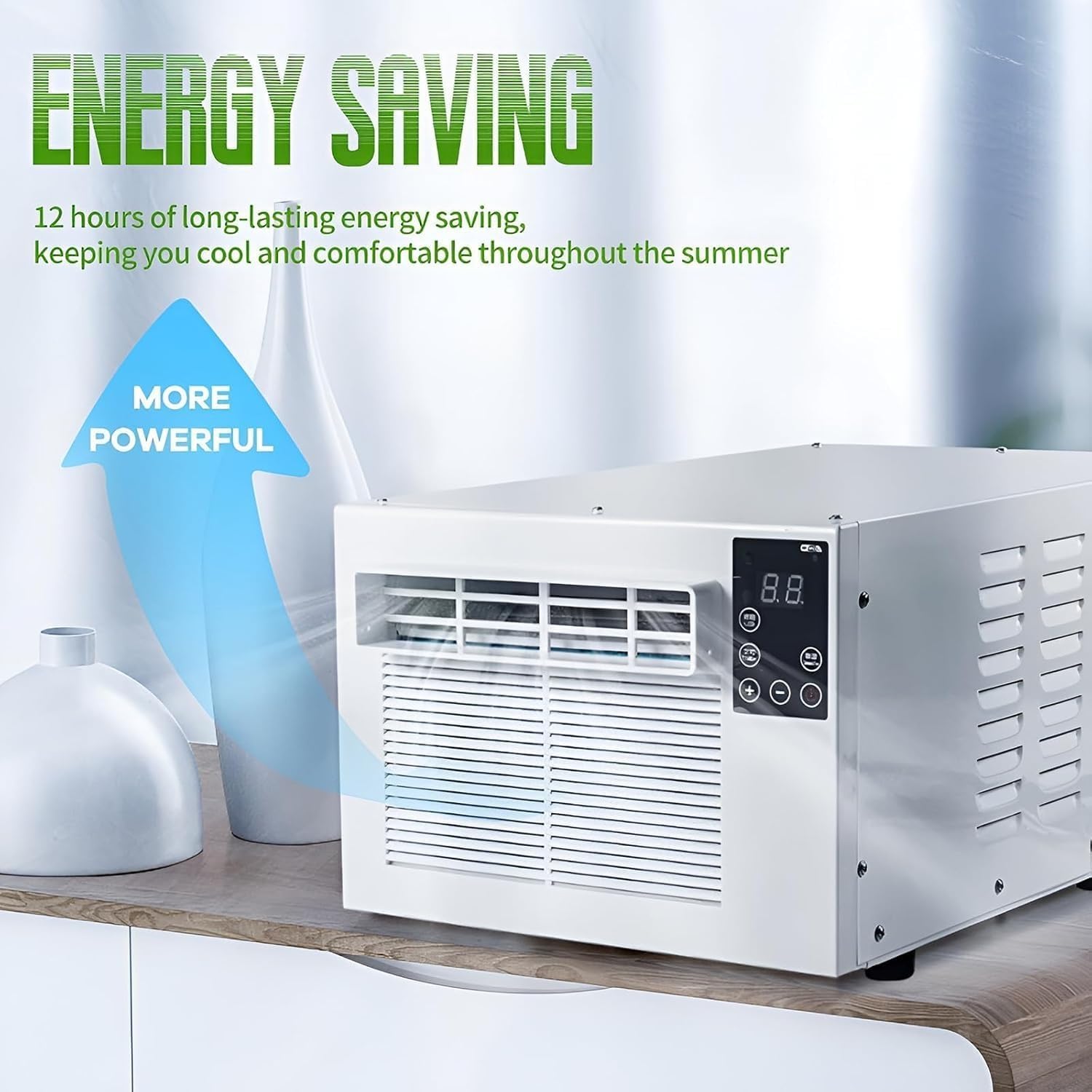  1876 BTU Portable AC Unit, Refroidisseur Personnel Compact Avec Déshumidificateur Pour Chambre à Coucher Chambre à Coucher, Low Power 280W Whisper Utilisation Silencieuse Comprend Un Kit De Fenêtre De