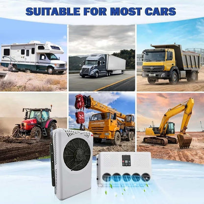  Générique Climatiseur De Cabine De Camion RV Unité De Climatisation éLectrique Suspendue Pour Camion Refroidissement Rapide Climatiseur Portable DC Pour VéHicules De Camping Remorques,24v