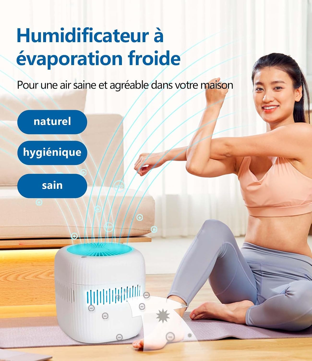  Mini Humidificateur 2,5 Litres, Humidificateur D'air Pour Chambre à Coucher, Bureau, Hôtel, Chambre à Coucher, USB, Sans Brouillard, Petite Chambre D'enfant, Batterie De Bébé