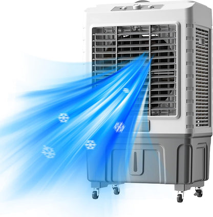 GENERIC Ventilateur De Refroidisseur évaporatif Portable, Refroidisseur De Marais à 3 Vitesses Avec 120 Oscillations, Grand Climatiseur De Réservoir D'eau Pour Garage De Bureau à Domicile, Moteur Puissant, Mo