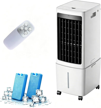GENERIC Refroidisseur D'évaporation 12L Avec Télécommande, Minuterie Et Tampons 3 Faces.Ventilateur De Climatiseur Portable Pour Le Bureau à Domicile.Comprend Filtre à Poussière, Roues Et Réservoir Amovible P
