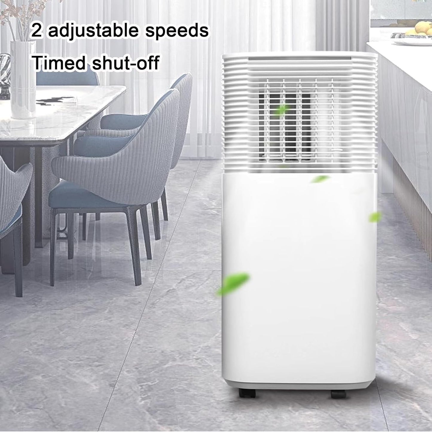 GENERIC Climatiseurs Portables 10000 BTU Pour Chambres Avec Déshumidification Télécommande 2 Vitesses Et Minuterie Pour Chambre Bureau Petits Espaces, 220V