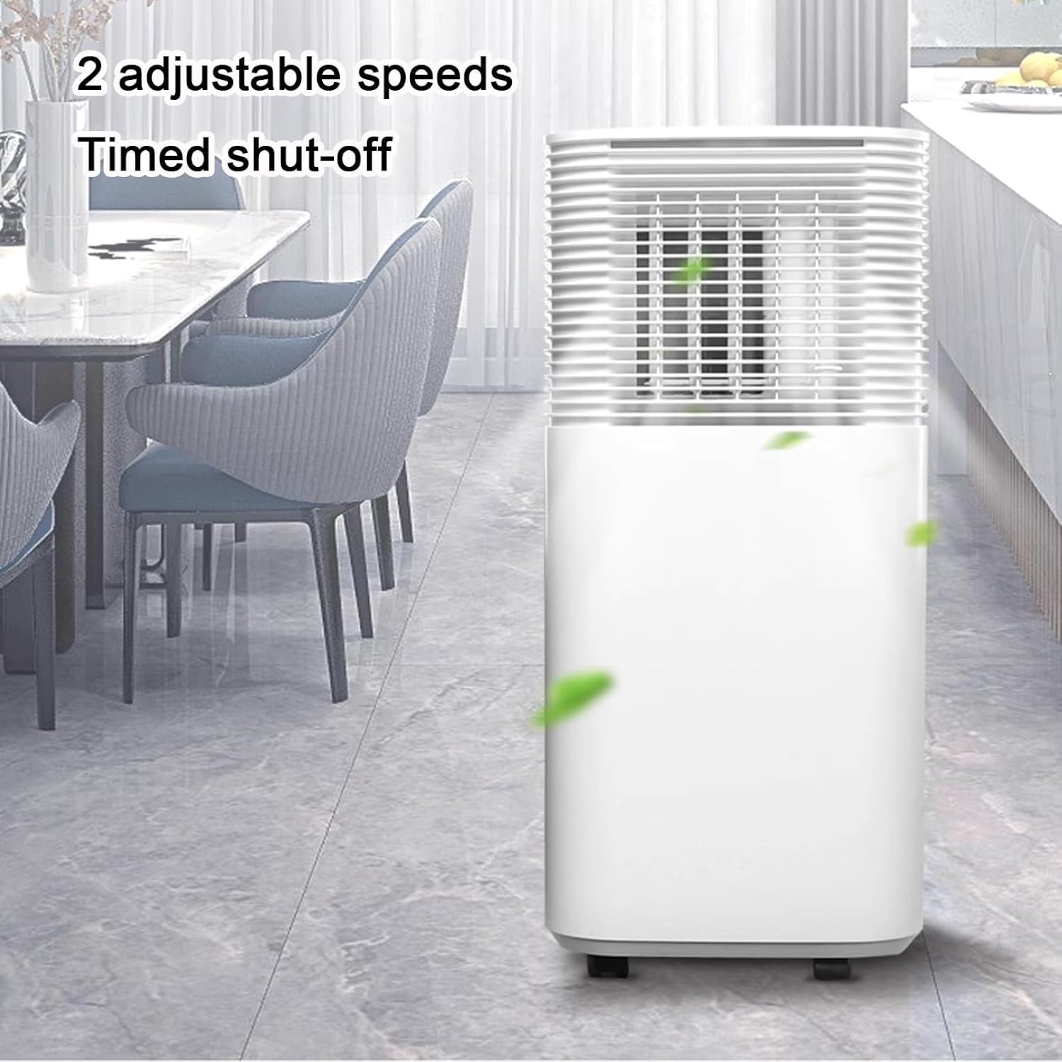 GENERIC Climatiseurs Portables 10000 BTU Pour Chambres Avec Déshumidification Télécommande 2 Vitesses Et Minuterie Pour Chambre Bureau Petits Espaces, 220V