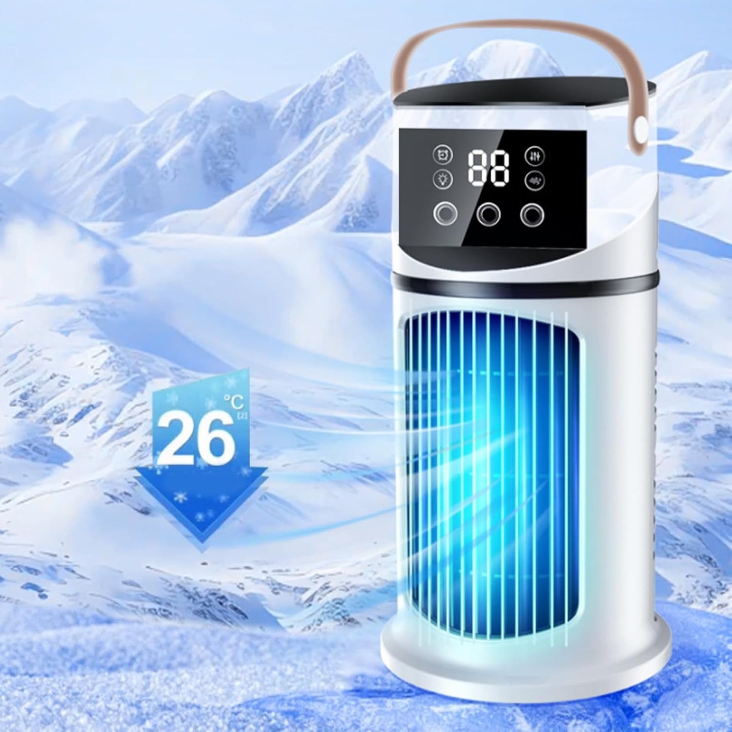 Genérico Climatiseur De Bureau | Ventilateur Climatiseur Pour Refroidir Les Pièces, Machine De Brumisation Réglable 9 Vitesses Avec Lumière LED Pour , Travailler, étudier Et Réunions