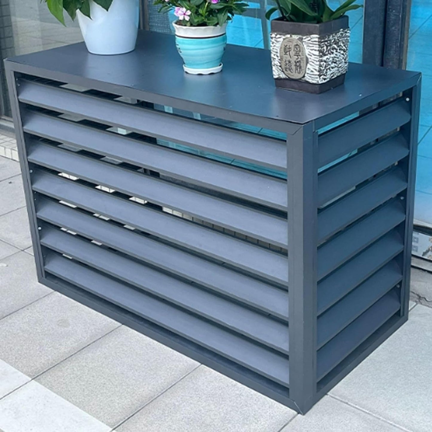 Housse De Climatiseur En Aluminium De Qualité Supérieure Pour Mini Unités Séparées – Protection Complète En Hiver Pour Extérieur Et Intérieur – Design Plat Gris Résistant Aux Intempéries – Facile à