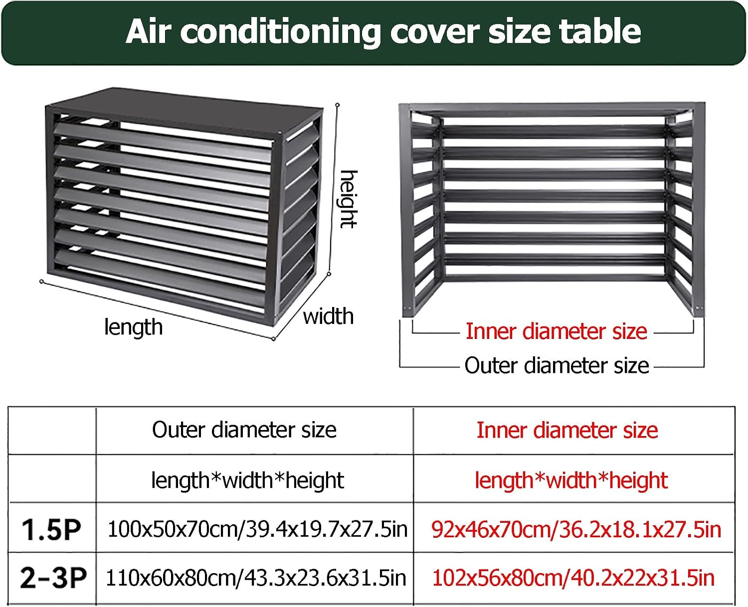 GENERIC Housse De Protection Pour Climatiseur Extérieur – Protection Antivol Toutes Saisons Pour Climatisation Décorative Pour Unités Séparées, Solution Sûre Et élégante