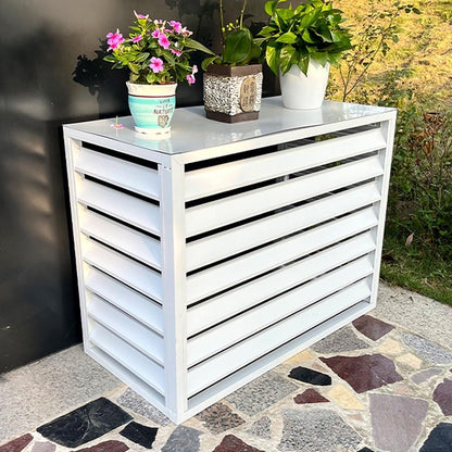  Housse Pour Climatiseur Extérieur – Aluminium Résistant Aux Intempéries, Garde-corps Décoratif Pour Unités AC, Gris, Dimensions : 110 X 60 X 80 Cm, Et Protection élégante