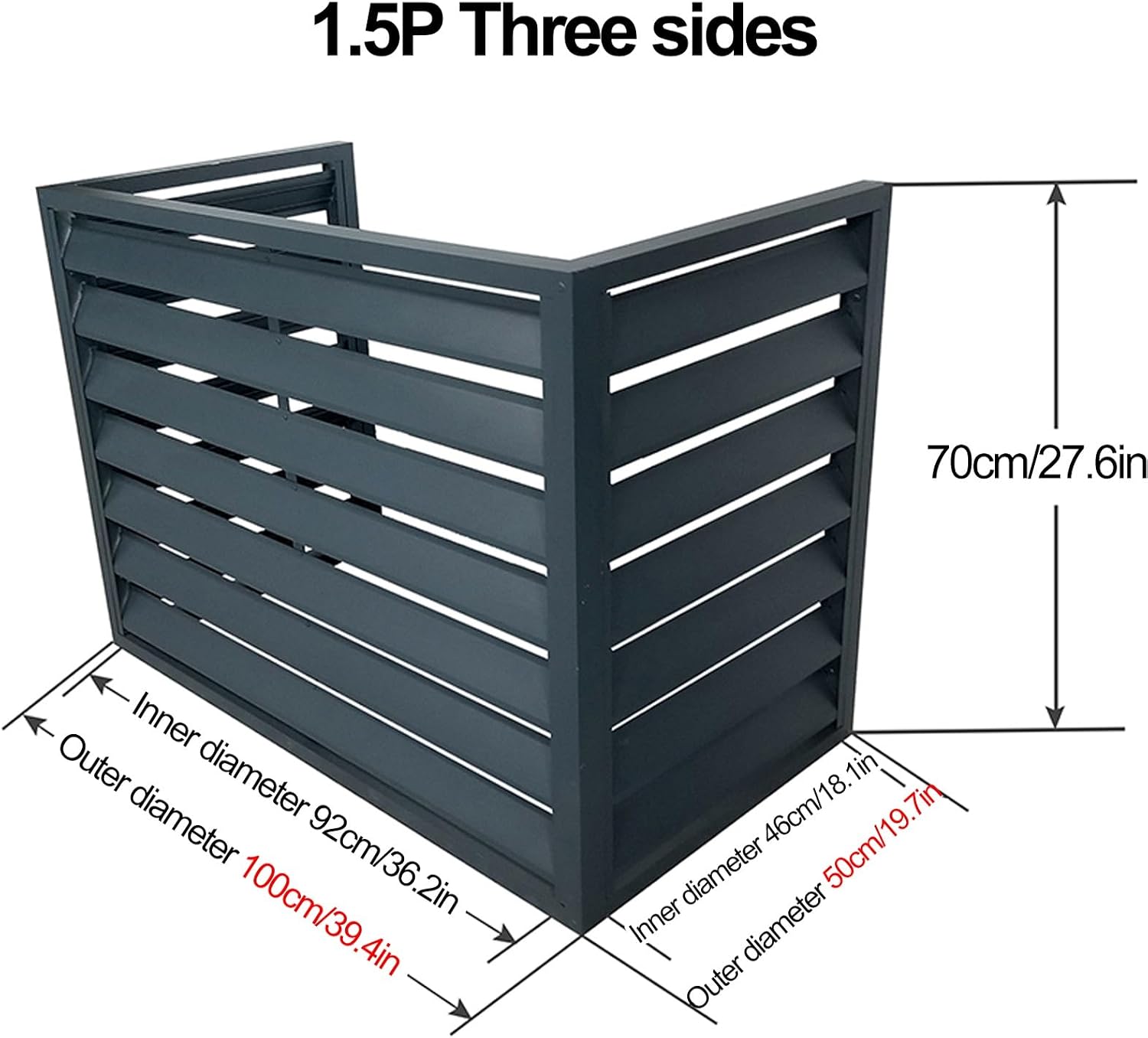  Housse En Métal Pour Climatiseur D'extérieur Pour Pompe à Chaleur CVC Et Condensateur, Cage Climatiseur Résistante Aux Intempéries, Bianco 100 X 50 X 70 Cm – Protégez Votre Unité De Climatisation