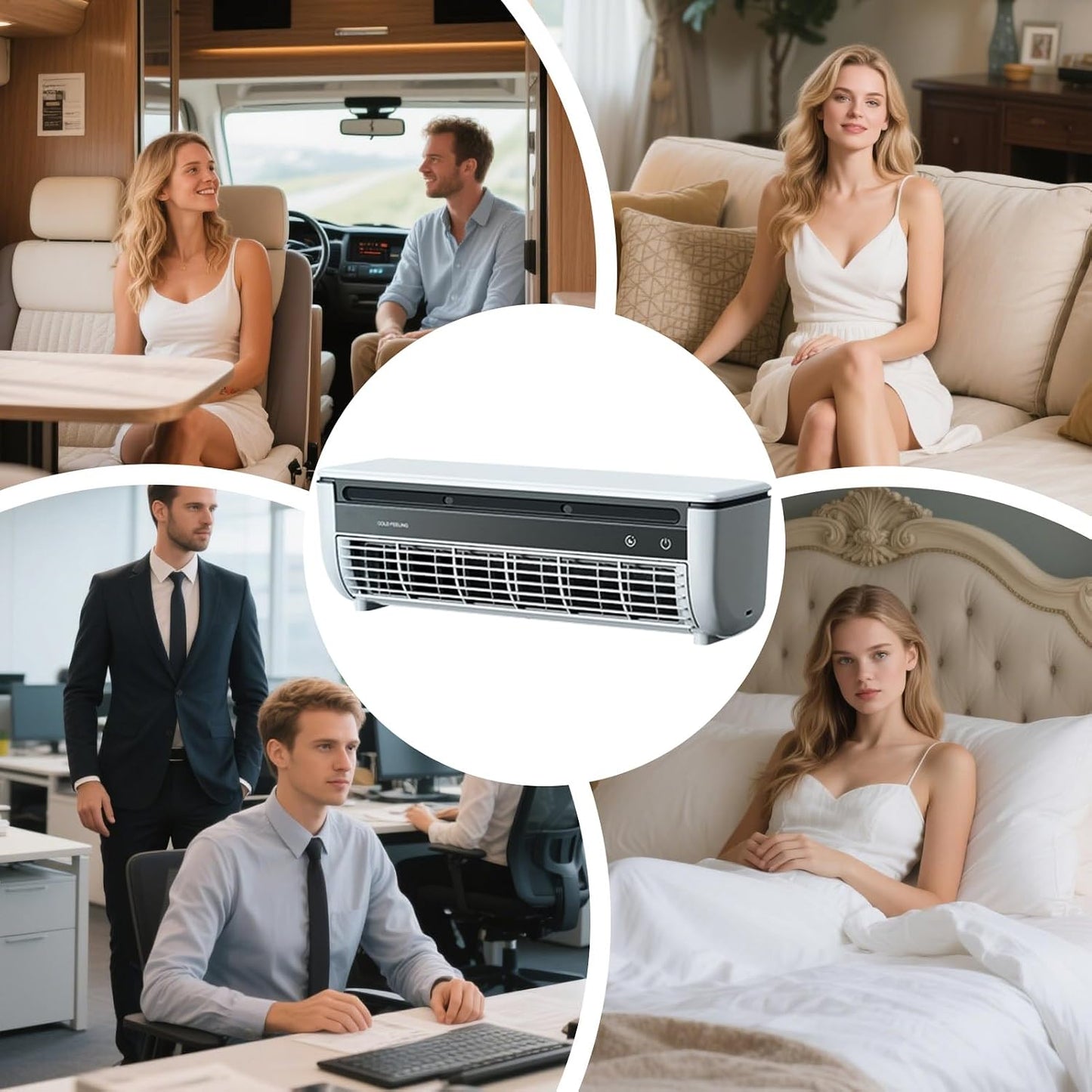  Générique Ventilateur Rafraîchisseur D'Air | Ventilateur D'Air Frais Pour Chambre à Coucher | Three-Speed Charge Sans Fil Gain De Place Pour Intérieur Extérieur Maison Caravane Salle De Sport