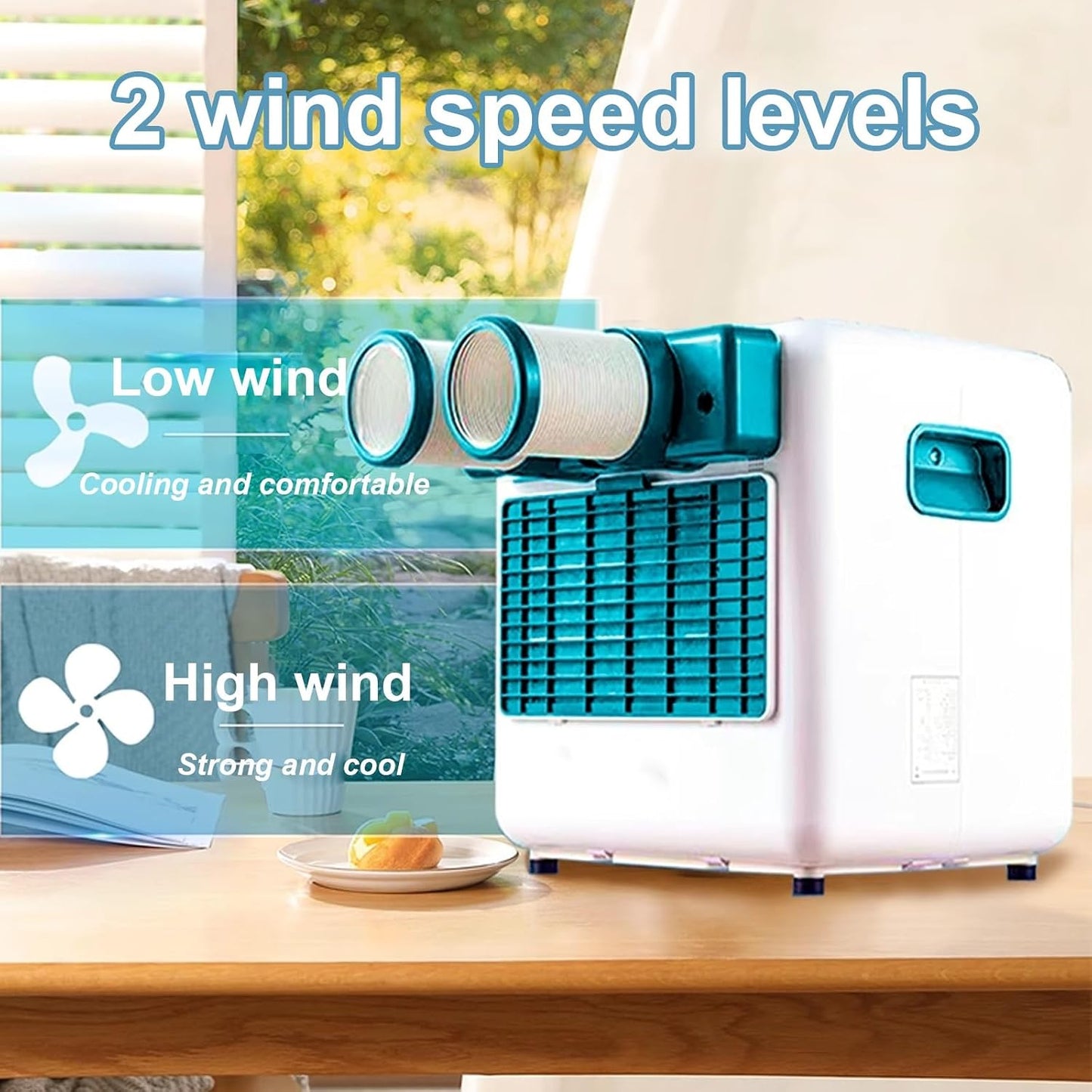 GENERIC Climatiseur Mobile Avec Evacuation 3800 Btu Refroidisseur D'air Faible Consommation D'énergie 2 Vitesses De Ventilation Avec Écran Tactile Et Télécommande