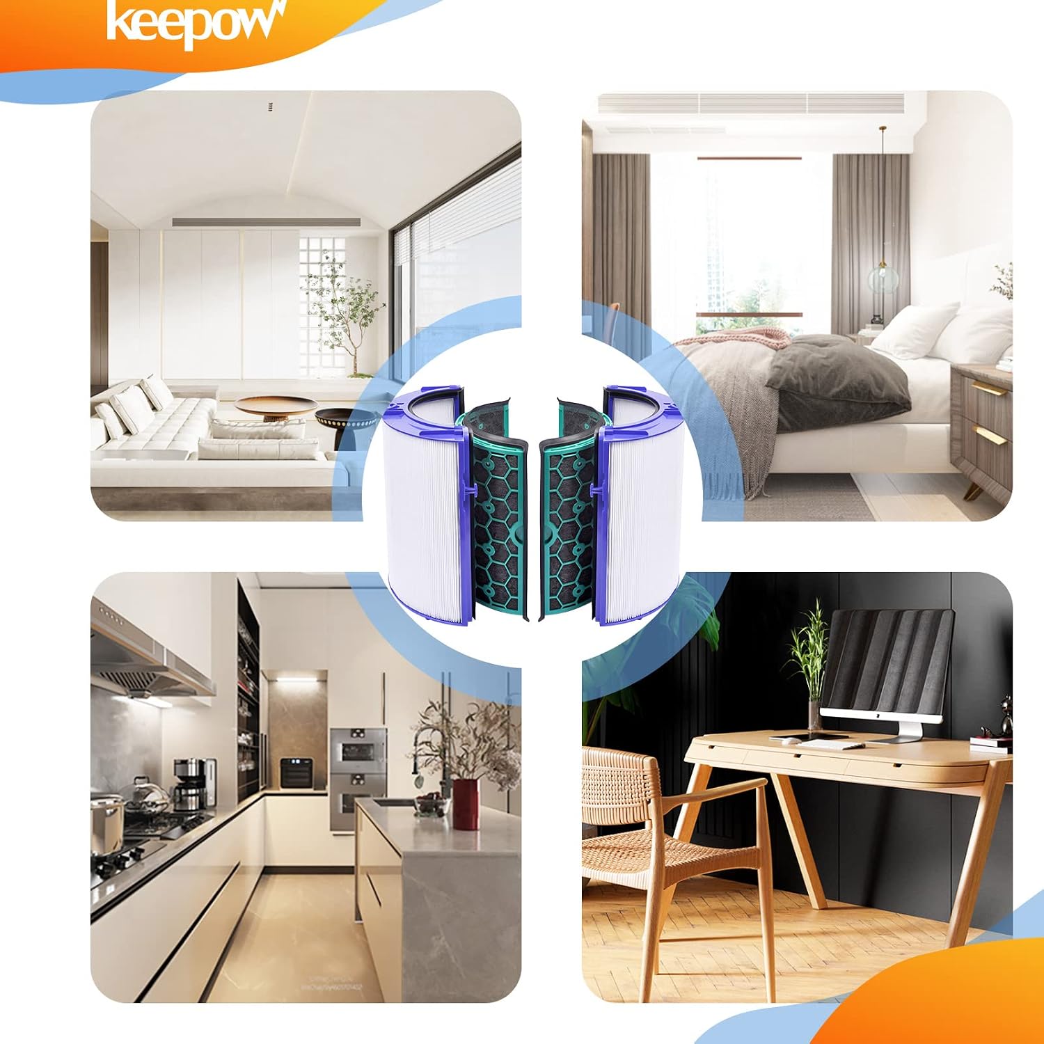  KEEPOW Filtre Pour Dyson Pure Cool Link HP04 TP04 DP04 HP05 TP05 Pure Hot Cool Purificateur Air Accessoires 360° Filtre Système