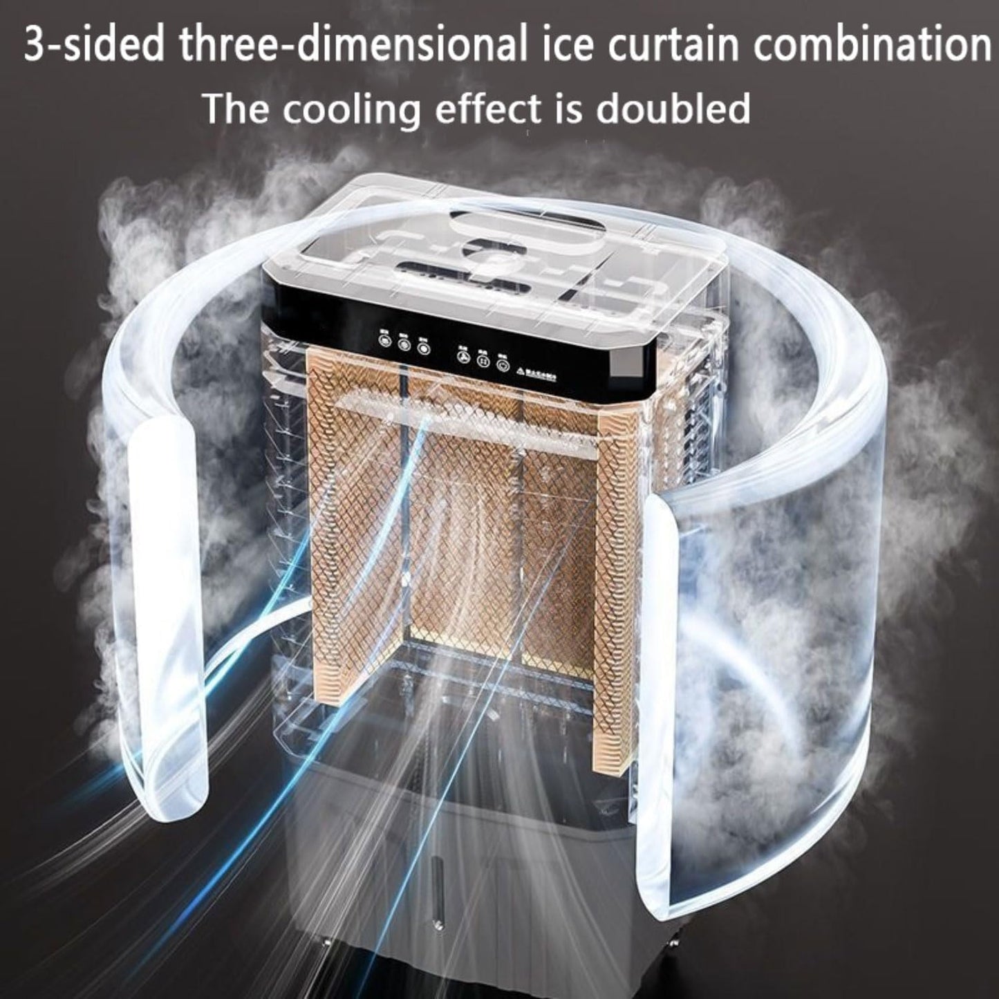 GENERIC Refroidisseur D'évaporation Portable, Ventilateur De Climatiseur à 3 Vitesses Avec Télécommande, Oscillant à 120 °, Minuterie 12H Et Humidification Pour Le Refroidissement à Climat Sec Du Bureau à Dom