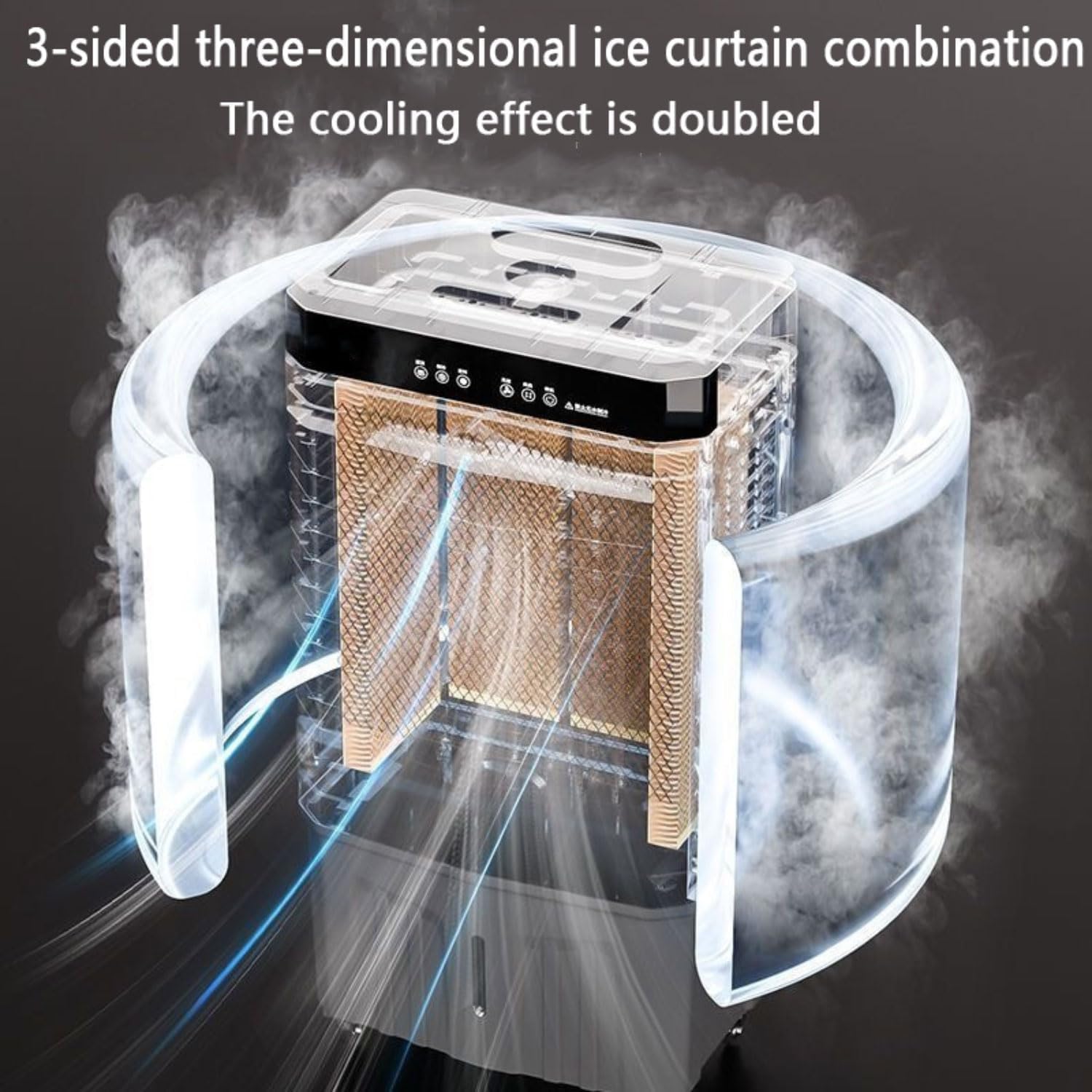 GENERIC Refroidisseur D'évaporation Portable, Ventilateur De Climatiseur à 3 Vitesses Avec Télécommande, Oscillant à 120 °, Minuterie 12H Et Humidification Pour Le Refroidissement à Climat Sec Du Bureau à Dom