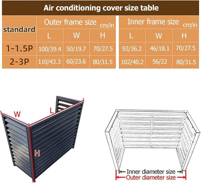 GENERIC Housse En Aluminium Pour Climatiseur Et Clôture D'intimité | Grille De Protection Extérieure Pour Climatisation | Bouclier De Condensateur Et Pompe à Chaleur | Boîtier élégant Pour Poubelle | Design