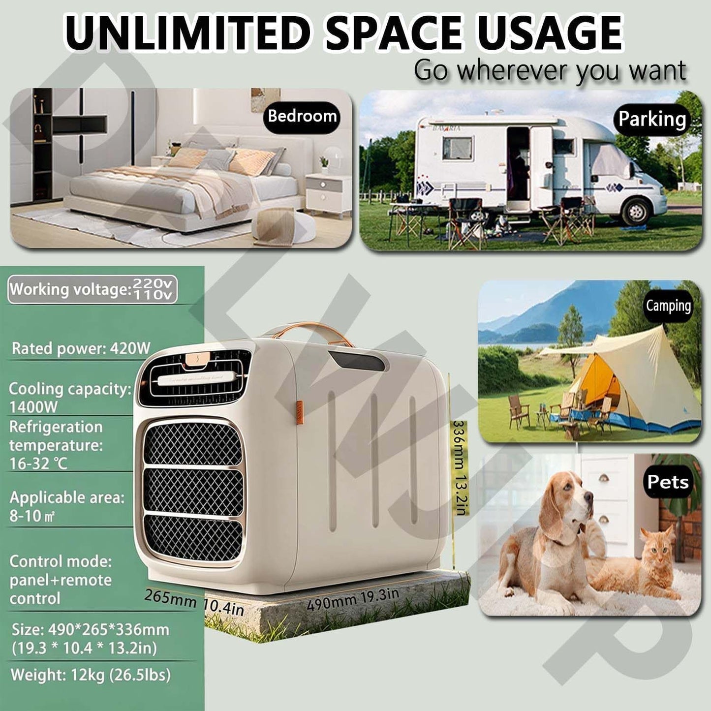  Climatiseur Portable Pour Caravane Et Voiture Refroidisseur Compact D'extérieur Climatiseurs De Voyage Portable Refroidisseur Sans Eau Pour Camping Les Camping Cars