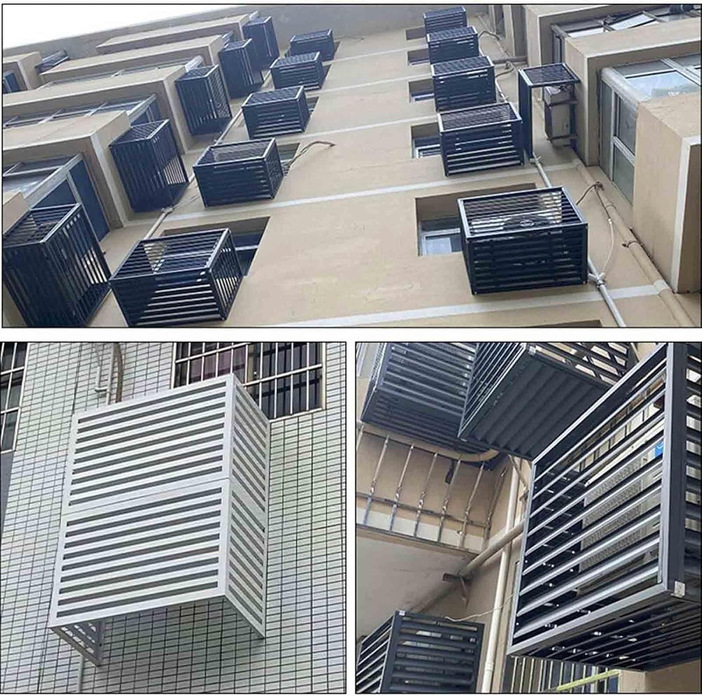  Housse De Climatiseur D'extérieur Résistante Aux Intempéries – Protection En Aluminium Pour Pompe à Chaleur Et Boîtier Décoratif Anti-bruit Pour Une Utilisation élégante En Extérieur Et Une Protection