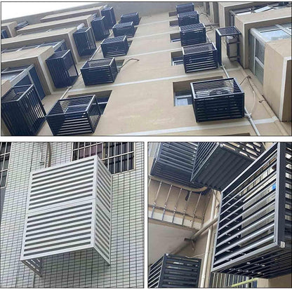  Housse De Climatiseur D'extérieur Résistante Aux Intempéries – Protection En Aluminium Pour Pompe à Chaleur Et Boîtier Décoratif Anti-bruit Pour Une Utilisation élégante En Extérieur Et Une Protection