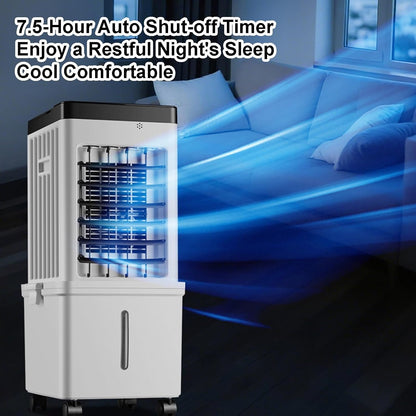  Climatiseur Portable, Refroidisseur D'air Par évaporation, Refroidisseur De Marais Sans Fenêtre Avec 3 Vitesses, 3 Modes, Réservoir D'eau Amovible, Ventilateur De Refroidissement Oscillant