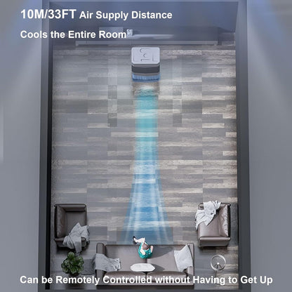 Climatiseur Mobile Sans Évacuation, Rafraichisseur D'air, Réservoir De 40 L, Oscillation à 120°, 4 Packs De Glace, Minuterie De 12 H, Télécommande, 3 Modes Et 3 Vitesses(90cm/35in)