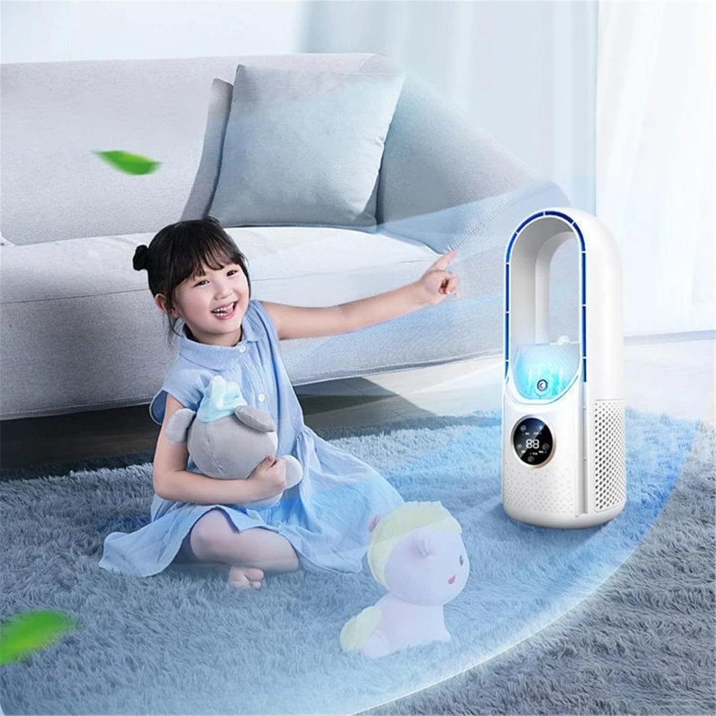 GENERIC Ventilateur De Refroidissement Portable Alimenté Par USB Avec 6 Vitesses De Vent - Fonction D'humidification En 3 Secondes - Parfait Pour La Maison, La Chambre à Coucher, Le Bureau, Excellente Idée