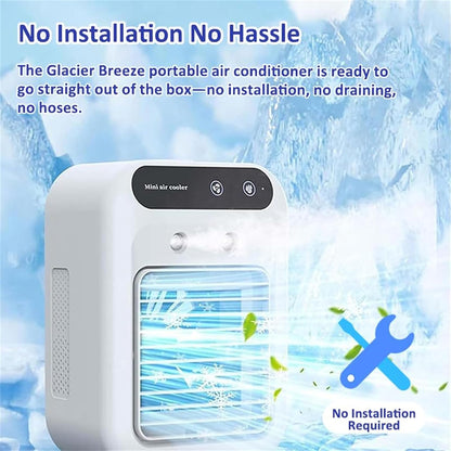 GENERIC Glacier Breeze Ac, Mini Refroidisseur D'air AC Portable Avec 2 Vitesses, Climatiseur Ultra Silencieux Avec Réservoir D'eau Intégré De 500 Ml Pour La Maison, Le Bureau