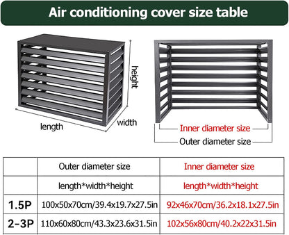  Housse De Protection En Aluminium Pour Climatiseur – Protection Extérieure Contre Les Intempéries – Clôture D'intimité Pour Unités Centrales – Couvercle De Condensateur Idéal Pour Une Utilisation En