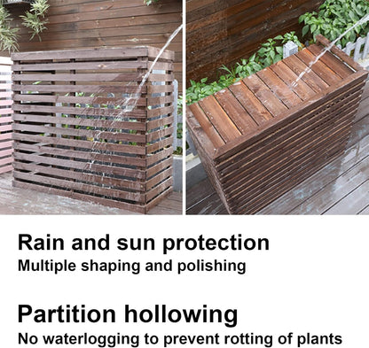 GENERIC Bonsai Design Housse En Bois Pour Climatiseur – Protection Pour Unité Extérieure | Cadre AC élégant Pour Différents Réglages | Solution Résistante Aux Intempéries Et élégante