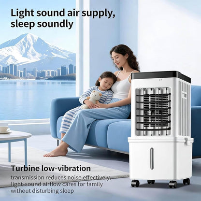 GENERIC Refroidisseur D'air évaporatif 10L, Ventilateur Portable à 3 Vitesses Avec Roues Et Télécommande, Fabricant De Brouette Efficace à Faible Bruit Pour Le Bureau De Chambre à Coucher