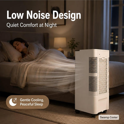  Rafraîchisseur D'air Par évaporation Portable, Rafraîchisseur D'air Avec TéLécommande, 3 Vitesses, Minuteur 12 H Pour Garage Entrepôt Ou Terrasse