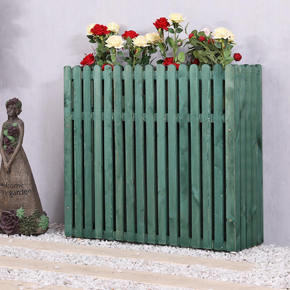 GENERIC Clôture En Bois Massif Pour Climatiseur – Protection Contre La Corrosion Pour Unités Extérieures, Support De Plantes, 100 X 30 X 60 Cm, Décoration De Jardin élégante Pour Cacher Les Unités De
