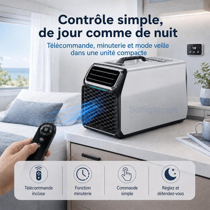  Climatiseur Mobile Pour Maison Camping-Car, Tente Et Atelier Silver-220V | Auto-évaporation Et Tuyau De Drainage Inclus Pour Réduire Les Vidanges En Climat Chaud Ou Humide.
