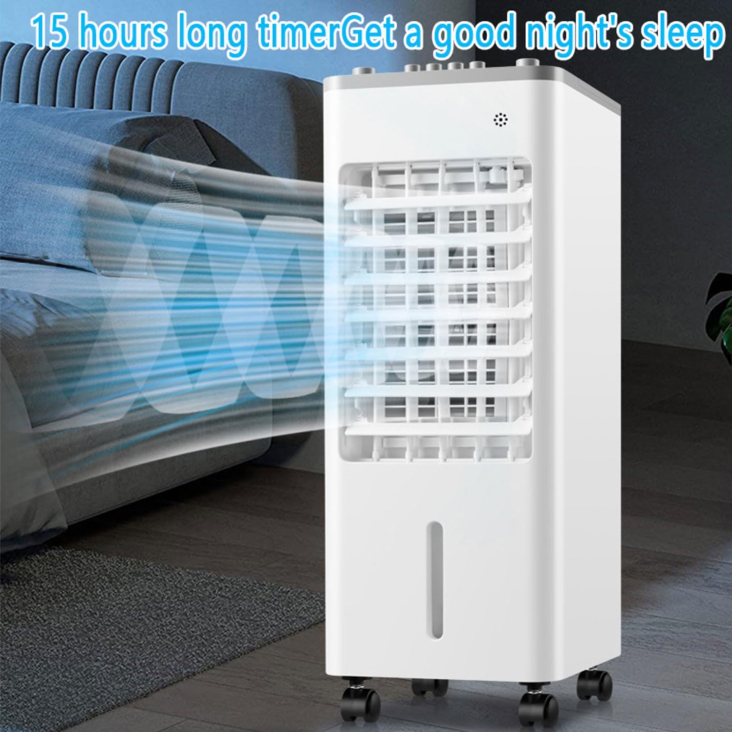 GENERIC Refroidisseur D'air évaporatif Portable, Réservoir De Glace 9L, Ventilateur à 3 Vitesses Et Oscillant, Unité De Refroidissement Silencieuse Avec Minuterie Pour Le Bureau à Domicile, Alternative Altern