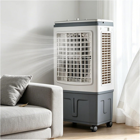 GENERIC Ventilateur Refroidisseur D'air 3 En 1, Réservoir D'eau 30 L, Rideau Triple Côté, Balançoire à 120°, 3 Vitesses De Ventilateur, Avec Blocs De Glace, For Camping-car Et Tente De Camping