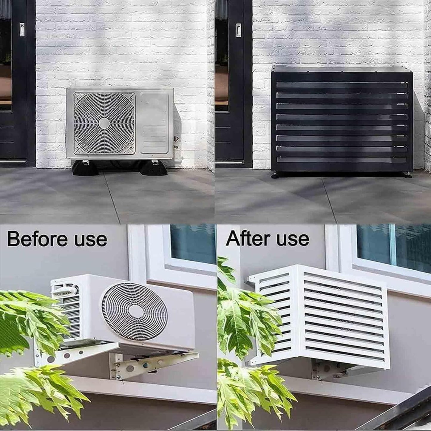  Housse De Climatiseur D'extérieur Résistante Aux Intempéries – Protection En Aluminium Pour Pompe à Chaleur Et Boîtier Décoratif Anti-bruit Pour Une Utilisation élégante En Extérieur Et Une Protection