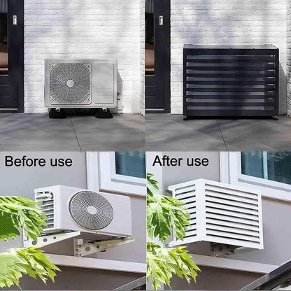  Housse De Climatiseur D'extérieur Résistante Aux Intempéries – Protection En Aluminium Pour Pompe à Chaleur Et Boîtier Décoratif Anti-bruit Pour Une Utilisation élégante En Extérieur Et Une Protection