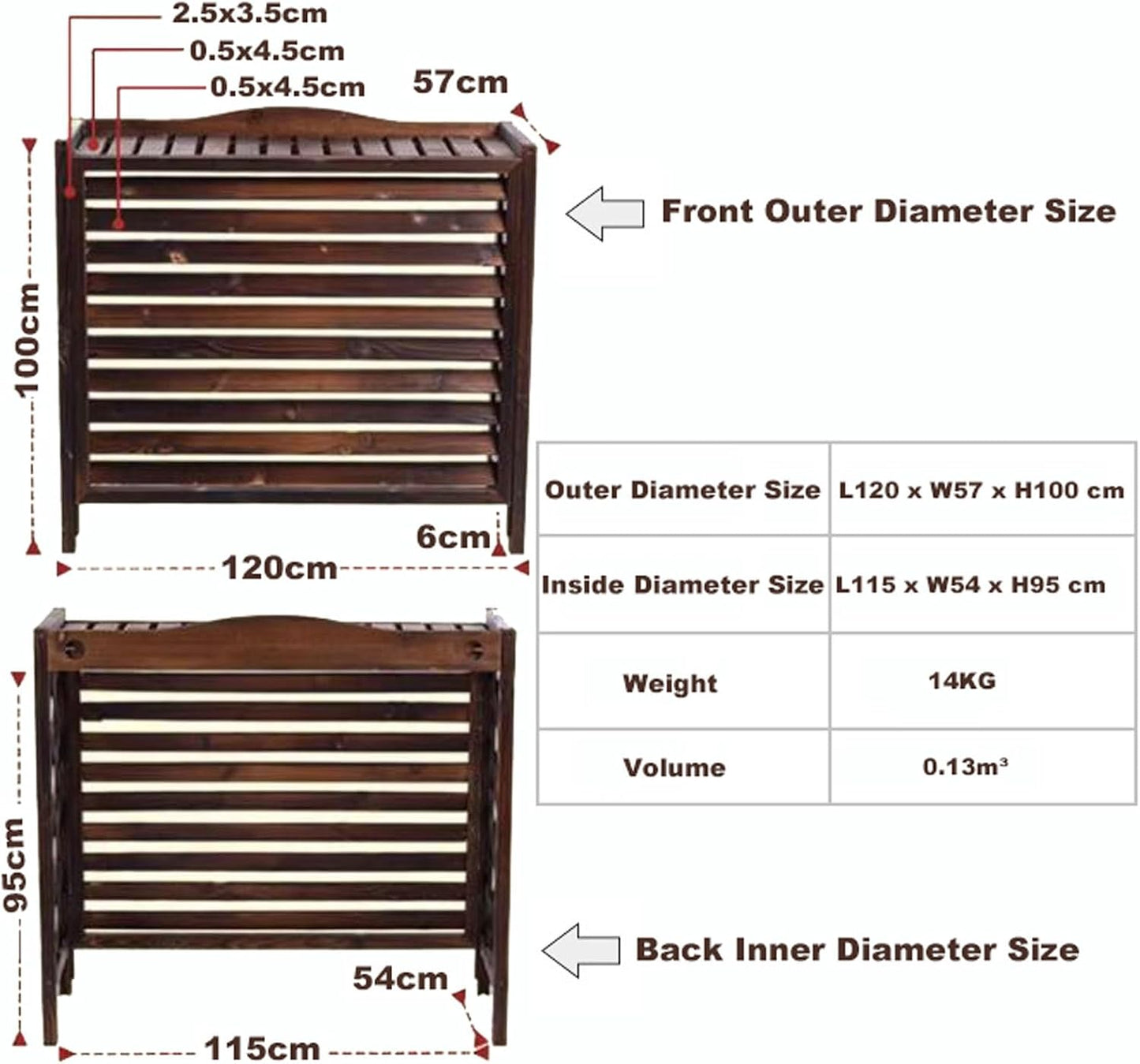  Housse De Protection Pour Climatiseur, Pompe à Chaleur Extérieure, Résistante Aux Intempéries, Pour Unité De Climatisation Pour Extérieur, Convient Aux Condensateurs De 115 X 54 X 95 Cm