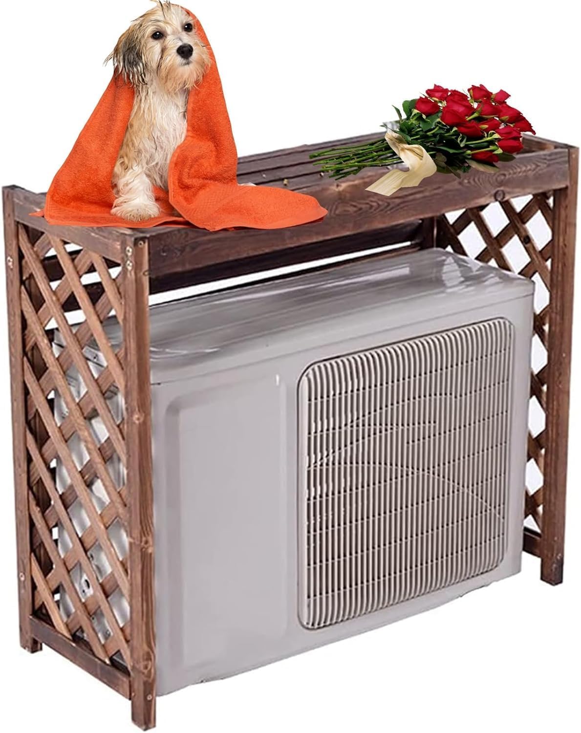 GENERIC Housse De Protection Pour Climatiseur En Bois - Résistante Aux Intempéries - Pour Décoration De Jardin