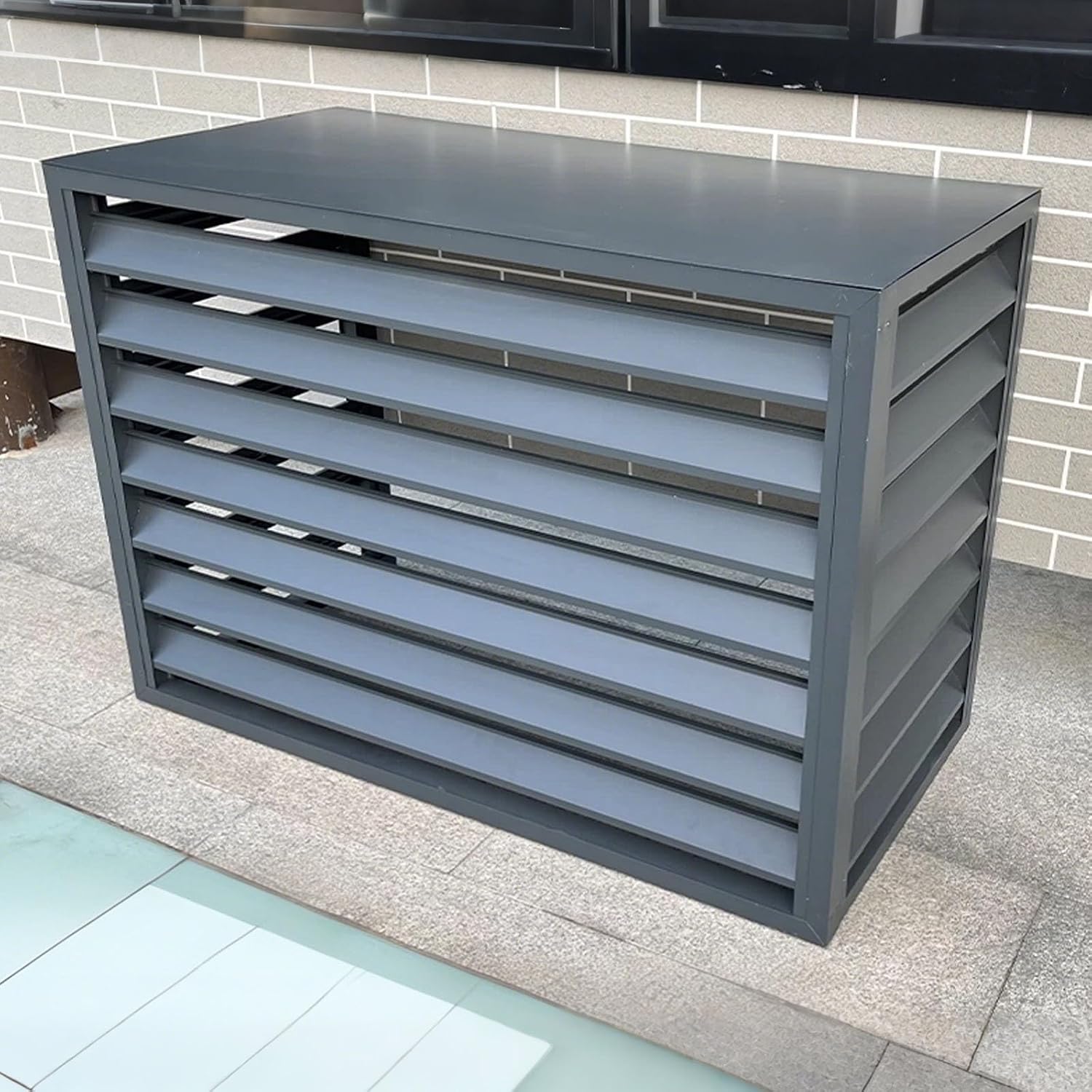 GENERIC Housse En Aluminium De Qualité Supérieure Pour Climatiseur – Protection Résistante Aux Intempéries Pour Pompes à Chaleur – Réduction Du Bruit Et élégante (blanc 100 X 50 X 70 Cm)