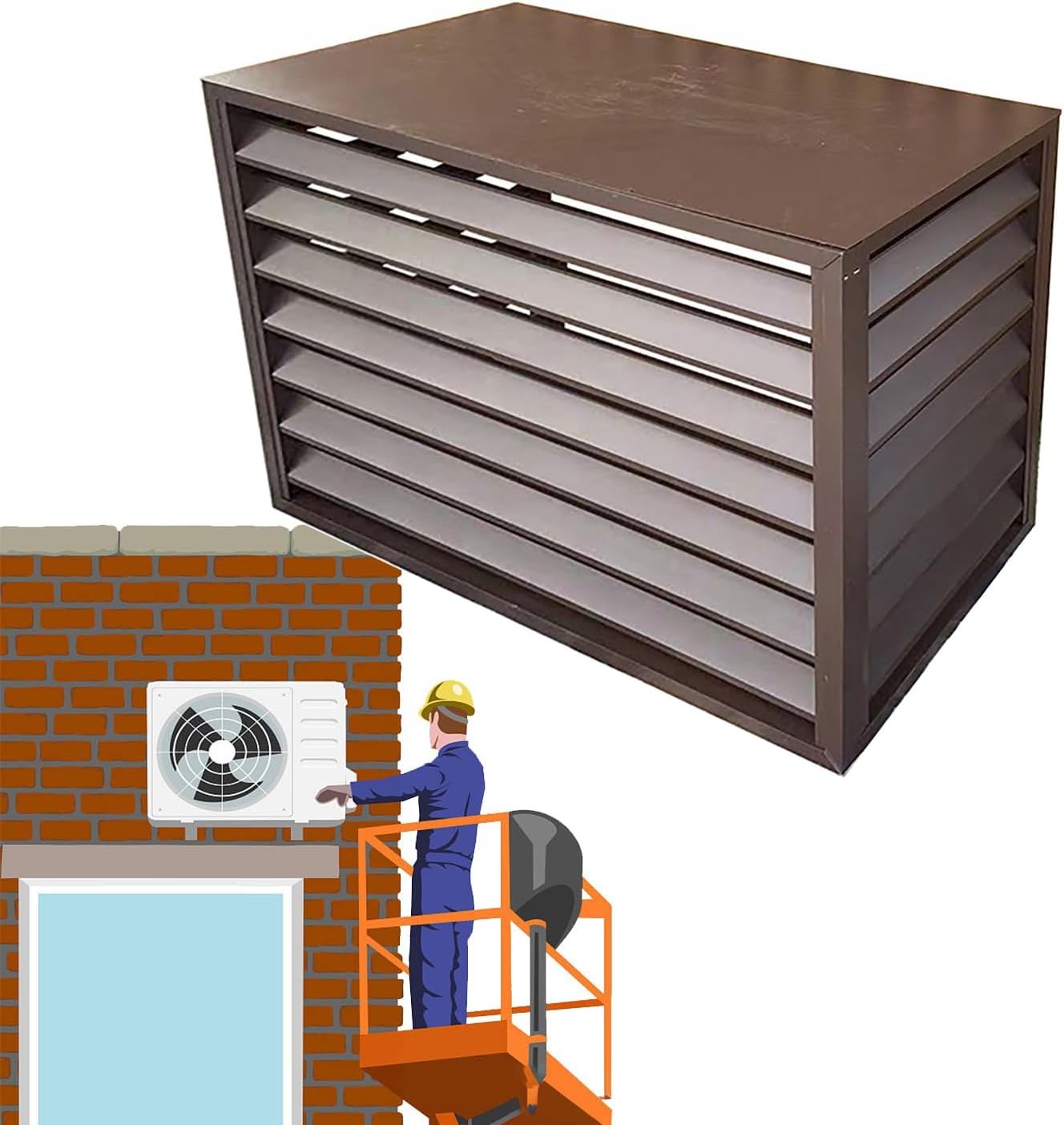  Grille De Protection Pour Climatiseur Extérieur Et Support De Fleurs En Aluminium Pour Climatiseurs Et Pompes à Chaleur. Boîtier Autoportant Pour Poubelles Ou Climatiseur